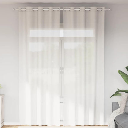 Voile gardiner med genomföringar 2 st vit