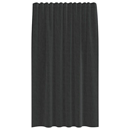 Voile gardiner med stångfickor 2 st svart