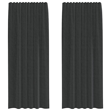 Voile gardiner med stångfickor 2 st svart