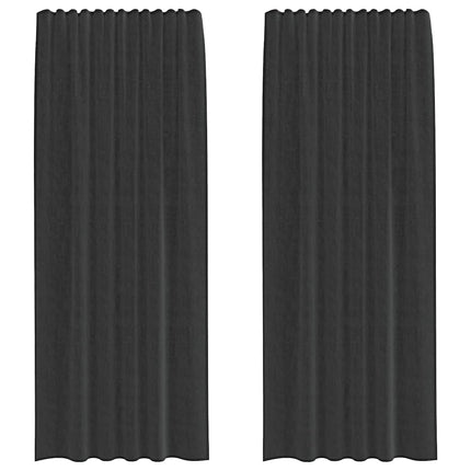 Voile gardiner med stångfickor 2 st svart