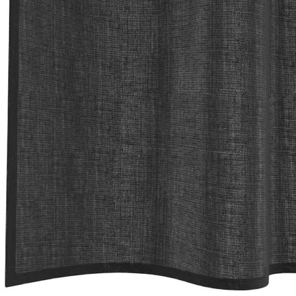Voile gardiner med stångfickor 2 st svart