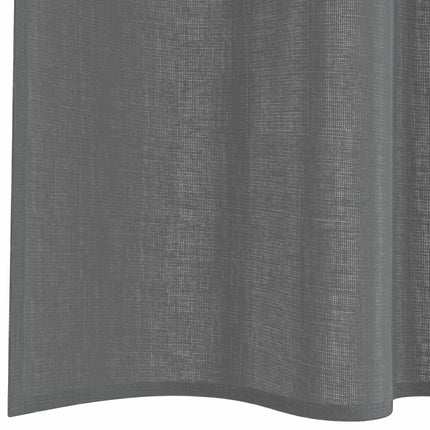 Voile gardiner med stångfickor 2 st mörkgrå