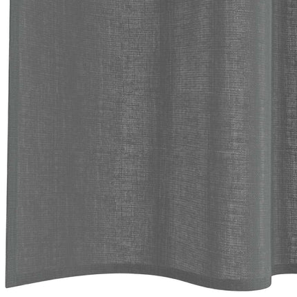 Voile gardiner med stångfickor 2 st mörkgrå
