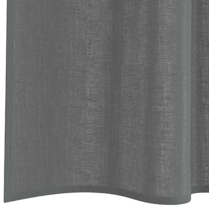 Voile gardiner med stångfickor 2 st mörkgrå
