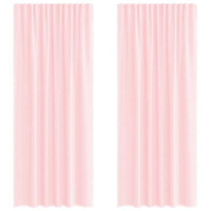 Voile gardiner med stångfickor 2 st ljusrosa