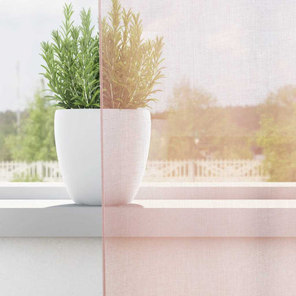 Voile gardiner med stångfickor 2 st ljusrosa