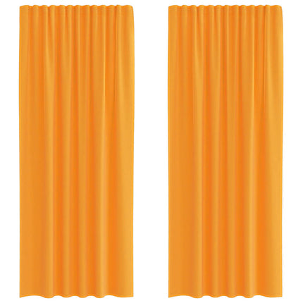 Voile gardiner med stångfickor 2 st orange