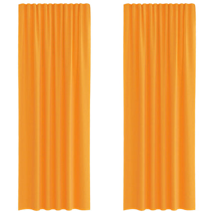 Voile gardiner med stångfickor 2 st orange