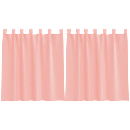 Voile gardiner med stångfickor 2 st rosa