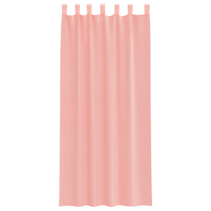 Voile gardiner med stångfickor 2 st rosa