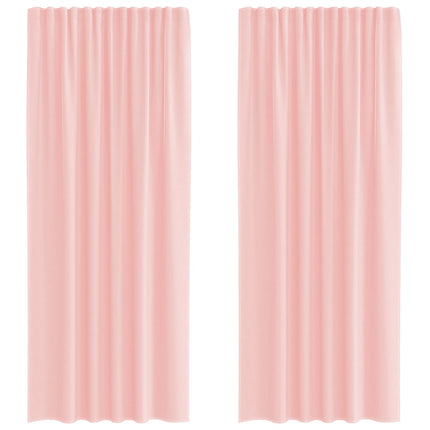 Voile gardiner med stångfickor 2 st rosa