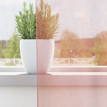 Voile gardiner med stångfickor 2 st rosa