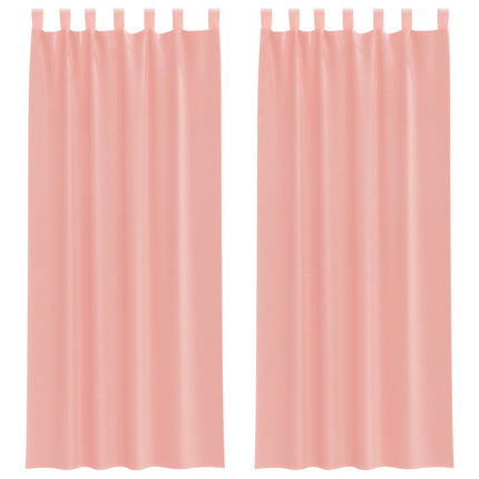 Voile gardiner med stångfickor 2 st rosa