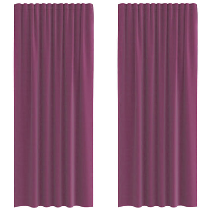 Voile gardiner med stångfickor 2 st lila
