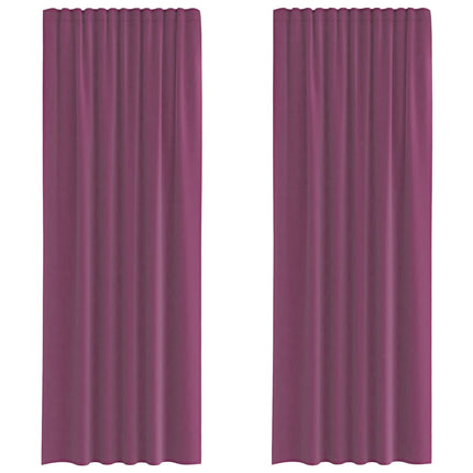 Voile gardiner med stångfickor 2 st lila