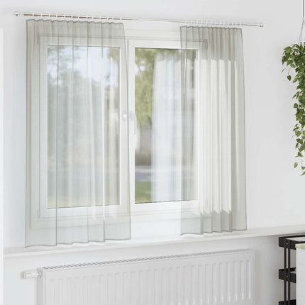 Voile gardiner med stångfickor 2 st ljusgrå