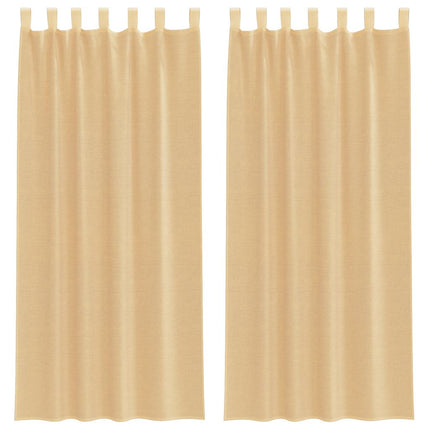 Voile gardiner med stångfickor 2 st sand