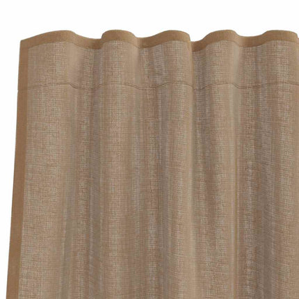Voile gardiner med stångfickor 2 st ljusbrun