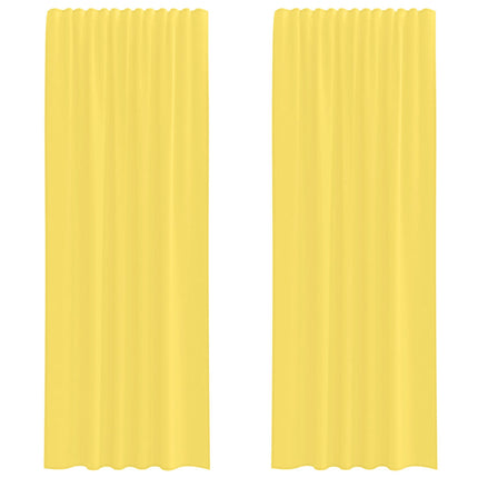 Voile gardiner med stångfickor 2 st gul