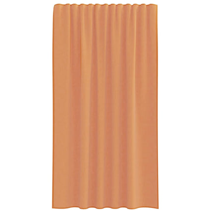 Voile gardiner med stångfickor 2 st terrakotta