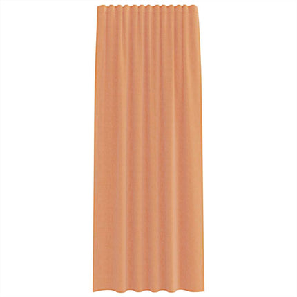 Voile gardiner med stångfickor 2 st terrakotta