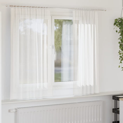 Voile gardiner med stångfickor 2 st vit