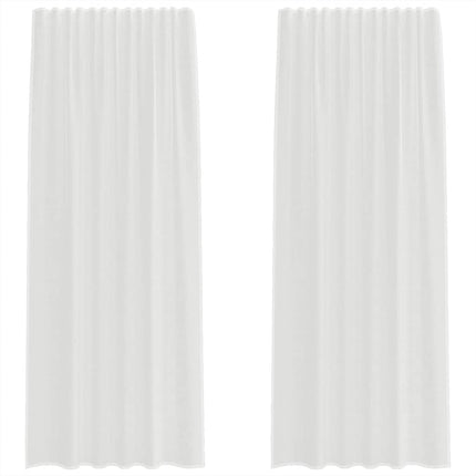 Voile gardiner med stångfickor 2 st vit