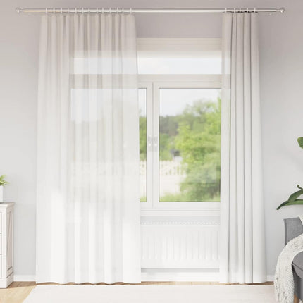Voile gardiner med stångfickor 2 st vit