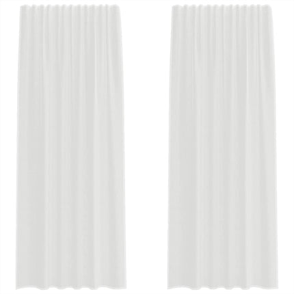 Voile gardiner med stångfickor 2 st vit