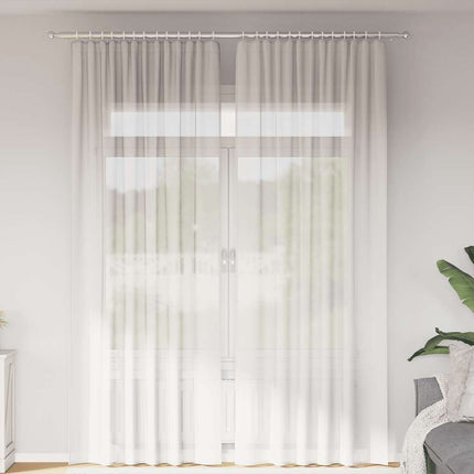 Voile gardiner med stångfickor 2 st vit