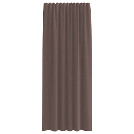 Voile gardiner med fliktopp 2 st brun