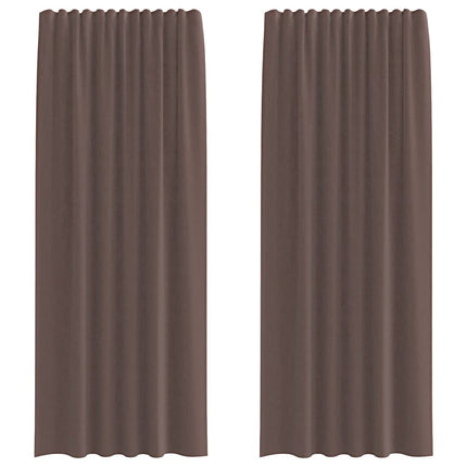 Voile gardiner med fliktopp 2 st brun