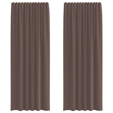 Voile gardiner med fliktopp 2 st brun