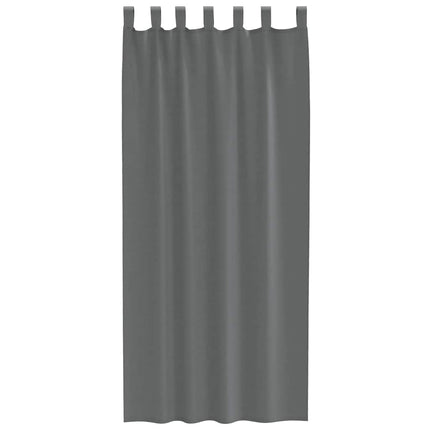 Voile gardiner med öglor 2 st mörkgrå 140x225 cm