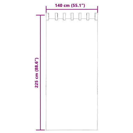 Voile gardiner med öglor 2 st mörkgrå 140x225 cm