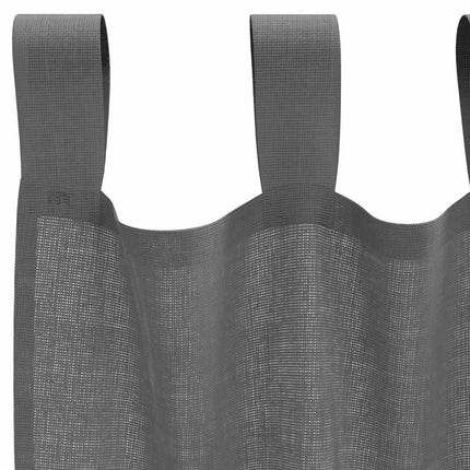 Voile gardiner med öglor 2 st mörkgrå 140x245 cm