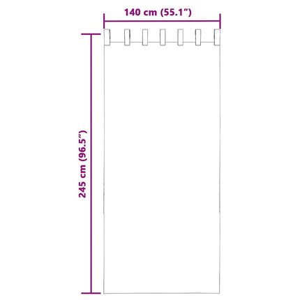 Voile gardiner med öglor 2 st mörkgrå 140x245 cm