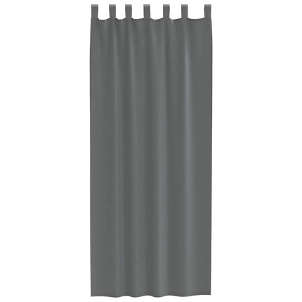 Voile gardiner med öglor 2 st mörkgrå 140x260 cm