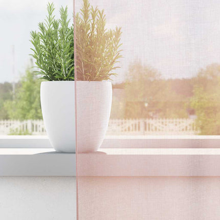 Voile gardiner med öglor 2 st ljusrosa 140x225 cm