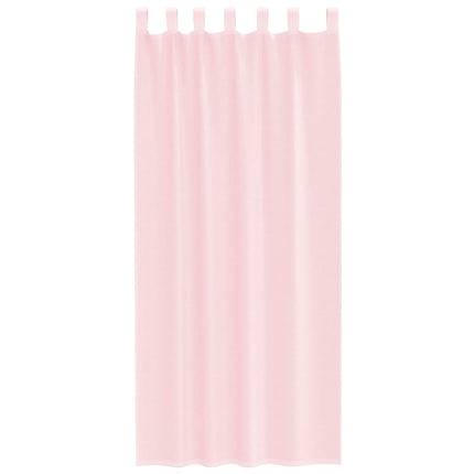 Voile gardiner med öglor 2 st ljusrosa 140x225 cm