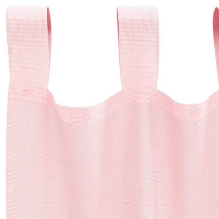 Voile gardiner med öglor 2 st ljusrosa 140x225 cm