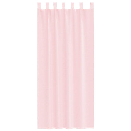 Voile gardiner med öglor 2 st ljusrosa 140x245 cm
