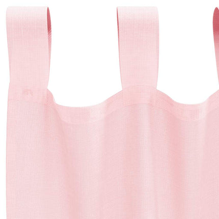 Voile gardiner med öglor 2 st ljusrosa 140x245 cm