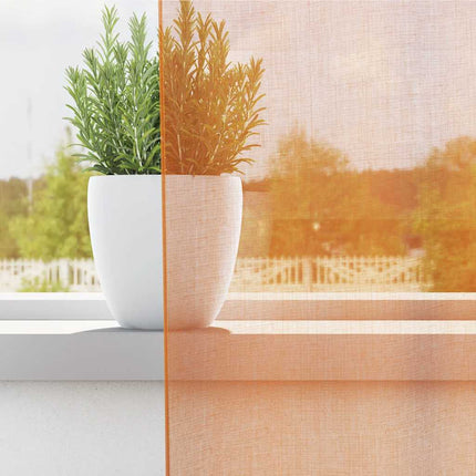 Voile gardiner med öglor 2 st orange 140x140 cm