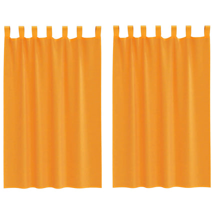 Voile gardiner med öglor 2 st orange 140x175 cm