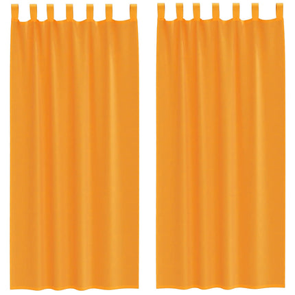 Voile gardiner med öglor 2 st orange 140x225 cm