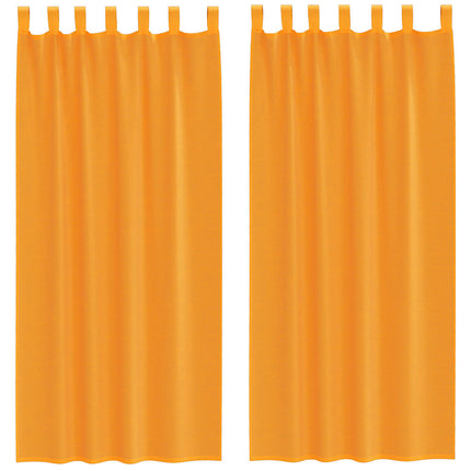 Voile gardiner med öglor 2 st, orange 140x245 cm