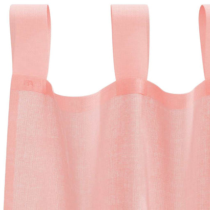 Voile gardiner med öglor 2 st rosa 140x225 cm