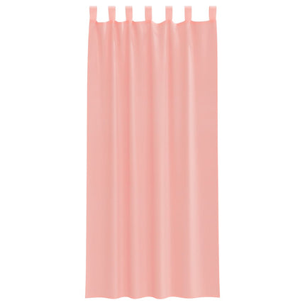 Voile gardiner med öglor 2 st rosa 140x245 cm