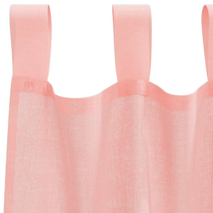 Voile gardiner med öglor 2 st rosa 140x260 cm